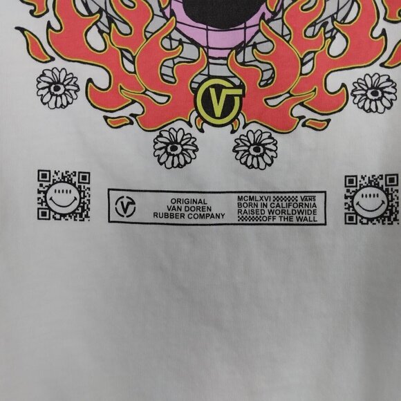 Vans | Worldly Blousant Long Sleeve Graphic Tee Shirt White | Size S - Picture 8 of 10